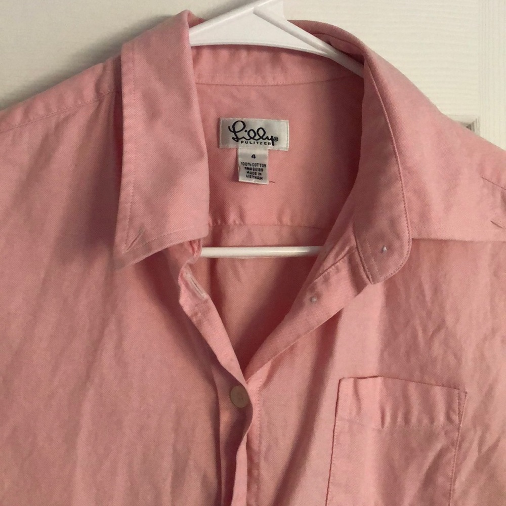 Lilly Pulitzer pale pink button up cotton shirt!!